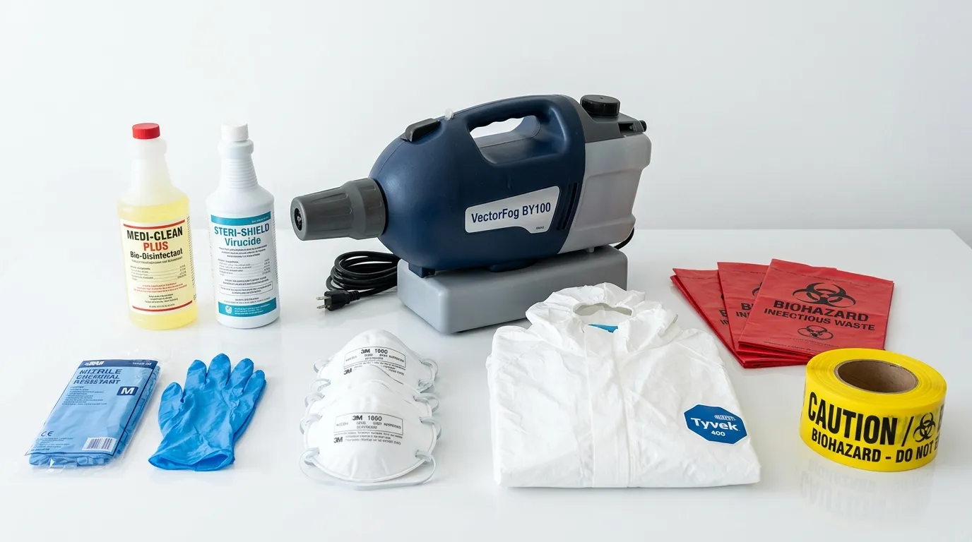 Professional biohazard remediation crew working in West Covina